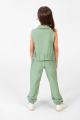 Girl's Printed Pockets Cut Outfit Practical And Comfortable