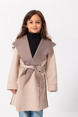 معطف بنات مبطن بقصة مريحة من قماش غوخ