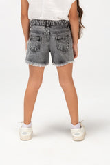 Girls Slouchy Five Pockets Denim Cuting Shorts