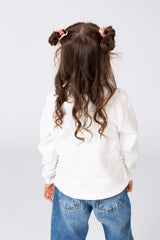 Girl's Round Neck Sweatshirt Printed In Melton Material