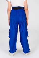 Girls Wide Leg Waterproof Trousers With A Belt At The Waist And Pockets In A Modern Fit