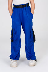 Girls Wide Leg Waterproof Trousers With A Belt At The Waist And Pockets In A Modern Fit