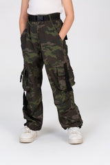 Girls Wide Leg Waterproof Trousers With A Belt At The Waist And Pockets In A Modern Fit