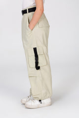 Girls Wide Leg Waterproof Trousers With A Belt At The Waist And Pockets In A Modern Fit