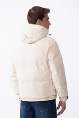 Men's Side Zip Pockets With Patch Detail Sleek Hooded Design Warmth Waterproof Jacket