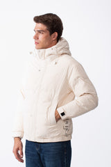 Men's Side Zip Pockets With Patch Detail Sleek Hooded Design Warmth Waterproof Jacket