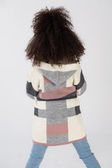 طقم صوف طويل للبنات بقصة عادية وياقة عالية مع طقم داخلي