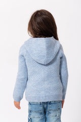 Girl's Regular Fit Full Zipper Unique Style Wool Hooded Pullover