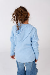 Girl's Hooded Pullover With Front Zipper In Practical Comfortable Material