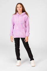 Girl's Basic Plain Hoodie Sweatshirt With Long Sleeves
