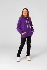 Girl's Basic Plain Hoodie Sweatshirt With Long Sleeves