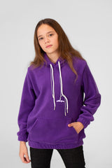 Girl's Basic Plain Hoodie Sweatshirt With Long Sleeves