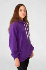 Girl's Basic Plain Hoodie Sweatshirt With Long Sleeves