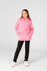 Girl's Basic Plain Hoodie Sweatshirt With Long Sleeves