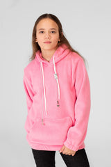 Girl's Basic Plain Hoodie Sweatshirt With Long Sleeves