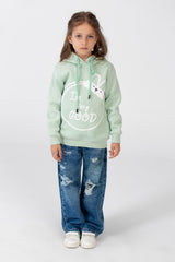 Girl's Long Sleeved Hooded Sweatshirt