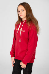 Girl's Hoodie Sweatshirt With Text Print And Long Sleeves