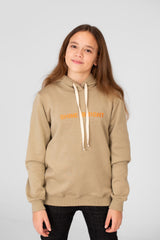 Girl's Hoodie Sweatshirt With Text Print And Long Sleeves