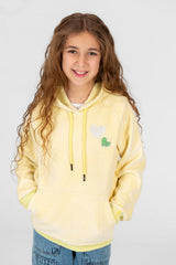 Girl's Heart Print Hoodie Sweatshirt With Kangaroo Pocket
