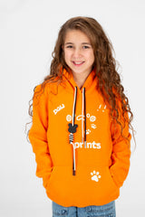 Girl's Front Print Hoodie Sweatshirt With Kangaroo Pocket