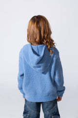 Girl's Long Sleeved Bow Prints Hood Pullover
