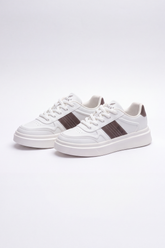 Men's Tomato Store Duck Leather-Look Sneakers Contrast Side Panel Lace-Up Design