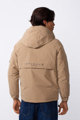 Men's Tomato Text Print Hooded Zip-Up Jacket