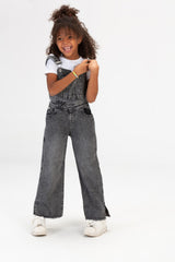 Girls Used Slouchy Jeans Jumpsuit With A Bow Tie At The Back And A Modern Cut