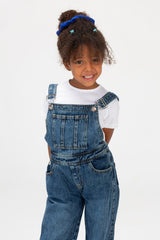 Girls Used Slouchy Jeans Jumpsuit With A Bow Tie At The Back And A Modern Cut