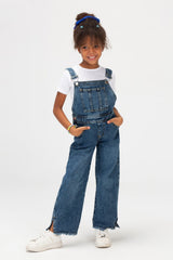 Girls Used Slouchy Jeans Jumpsuit With A Bow Tie At The Back And A Modern Cut