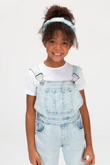 Girls Used Slouchy Jeans Jumpsuit With A Bow Tie At The Back And A Modern Cut