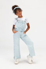 Girls Used Slouchy Jeans Jumpsuit With A Bow Tie At The Back And A Modern Cut