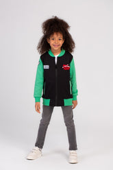 هودي مبطن بغطاء رأس للبنات بسوستة كاملة بطبعة أمامية وياقة دائرية