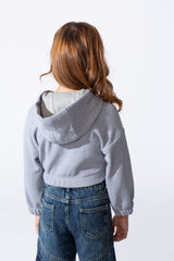 Girl's Trendy Slim Fit Cropped Hood Sweatshirt With Zipper And Front Pockets