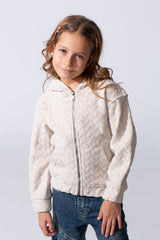 Girl's Slim Fit Hood Sweatshirt With Front Zipper