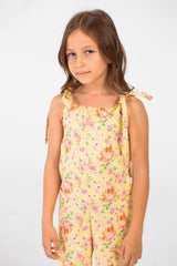 Girl's Summer Jumpsuit Printed Fabric In Distinctive Summer Colors