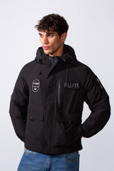 Men's Warm Lining Hooded Waterproof Jacket With Multiple Pockets