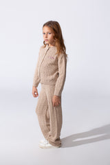Girl's Slim Fit Two Pieces Winter Knit Outfit Stylish And Comfortable