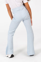 Girl's Linen Basic Pants With A Slit At The Bottom In Modern Design
