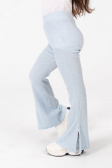 Girl's Linen Basic Pants With A Slit At The Bottom In Modern Design