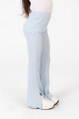 Girl's Linen Basic Pants With A Slit At The Bottom In Modern Design