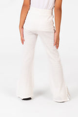 Girl's Linen Basic Pants With A Slit At The Bottom In Modern Design