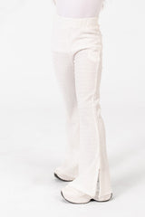 Girl's Linen Basic Pants With A Slit At The Bottom In Modern Design