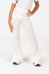 Girl's Linen Basic Pants With A Slit At The Bottom In Modern Design