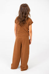 Girl's Basic Two Pieces Set Outfit Sleeved Made Of Practical Fabric