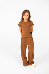 Girl's Basic Two Pieces Set Outfit Sleeved Made Of Practical Fabric
