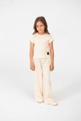 Girl's Basic Two Pieces Set Outfit Sleeved Made Of Practical Fabric