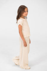Girl's Basic Two Pieces Set Outfit Sleeved Made Of Practical Fabric