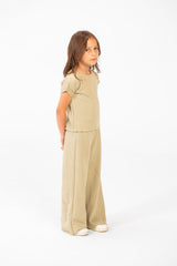 Girl's Basic Two Pieces Set Outfit Sleeved Made Of Practical Fabric