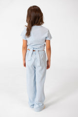 Girl's Summer Plain Linen Modern Outfit With Comfortable Practical Material